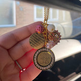 Gold Pink Car Mirror Ayatul Kursi, Allah, 4Qul Charm, Protection, New Driver Gift