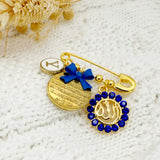 Personalised Mini Diamante Allah & Ayatul Kursi Baby Clothing Pin