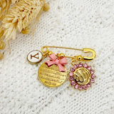 Personalised Mini Diamante Allah & Ayatul Kursi Baby Clothing Pin