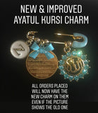 4 Qul, Ayatul Kursi Allah Blue Diamante Stroller Pin & Necklace Set Mum and Baby - 4 Kul, Four Qul, Islam, Muslim, Baby Pin, Mum to Be