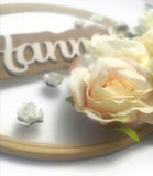 Personalised Name Flower Hoop, Baby Room Decor, Nursery, New Home, Baby Girl, Custom, Wooden Hoop