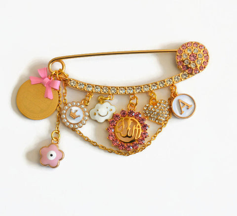 Diamante Ayatul Kursi, Allah, Evil Eye Stroller Baby Pin