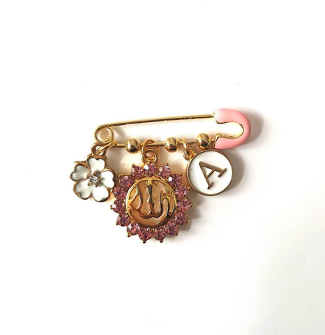 Personalised Mini Diamante Allah Baby Clothing Pin