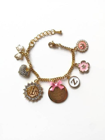 Childrens Charm Personalised Allah, 4 Qul,  Name Charm Bracelet - Muslim, Islamic, Chaar Kul, 4 Kul, Four Quls