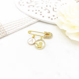 Personalised Mini Guardian Angel Initial Baby Clothing Pin, Protection, Good Luck Charm, Keepsake, New Baby, Mum to Be, Brooch
