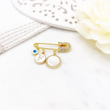 Personalised Mini Jesus Initial Evil Eye Baby Clothing Pin, Protection, Good Luck Charm, Keepsake, New Baby, Mum to Be, Brooch, Christian
