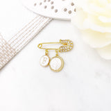 Personalised Mini Jesus Initial Baby Clothing Pin, Protection, Good Luck Charm, Keepsake, New Baby, Mum to Be, Brooch, Christian