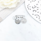 Personalised Silver Mini Diamante Allah & Ayatul Kursi Baby Clothing Pin