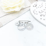 Personalised Silver Mini Diamante Allah & Ayatul Kursi Baby Clothing Pin