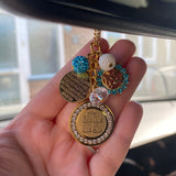 Gold Blue Car Mirror Ayatul Kursi, Allah, 4Qul Charm, Protection, New Driver Gift/ Kerying, Keychain, Eid Gift, Eid Present,Fathers Day, Dad