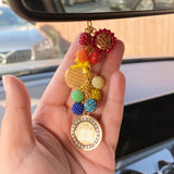 Rainbow Car Mirror Ayatul Kursi, Allah, 4Qul Charm, Protection, New Driver Gift, Keyring, Keychain, Eid Gift, Eid Present, Fathers Day, Dad