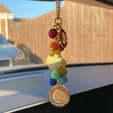 Rainbow Car Mirror Ayatul Kursi, Allah, 4Qul Charm, Protection, New Driver Gift, Keyring, Keychain, Eid Gift, Eid Present, Fathers Day, Dad