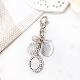 Exclusive Personalised Silver Crystal  Allah, 4Qul, Ayatul Kursi, Initial Bag Charm, Muslim, Islamic, Keyring, Keychain
