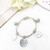 Childrens Personalised Silver Baby Allah Charm Bangle - Protection, Blessing, Nazar, Muslim, Islamic, Initial