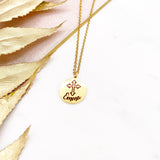 Gold Engraved Name Cross Necklace, Pendant, Gift For Her, Baby Gift, New Baby, Birthday, Wedding Gift, Christmas, Christian, Italian, Greek