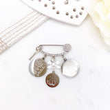 Silver Evil Eye Pink Ayatul Kursi, 4 Qul & Allah Mini Pin