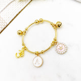 Childrens Om Initial Baby Charm Bangle - Protection, Blessing, Hindu, New Baby, Baby Shower, New born, Aum