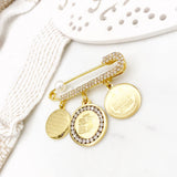 Crystal Diamante Ayatul Kursi, 4 Qul, Wa In Yakad Midi Pin - Muslim, Islamic, Wan Yakad, Chaar Kul, Baby Charm, Baby Brooch, Clip