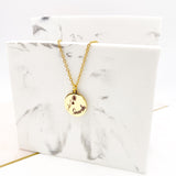 Adult, Childrens, Personalised Name Birth Month Flower Gold Engraved Necklace, Birthday, Gift for Her, Mothers Day, Diwali, Eid, Christmas