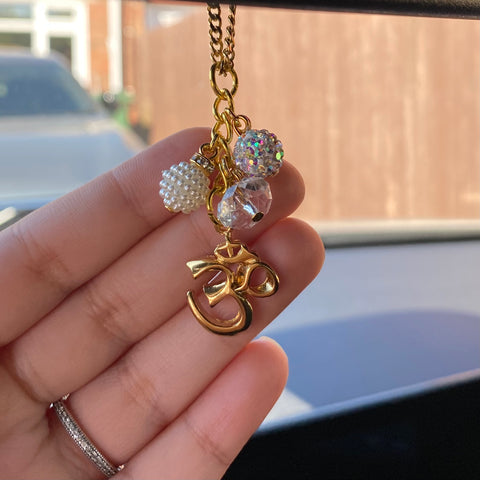 Om Aum Car Mirror Charm Hanger or Keyring, Protection, Hindu, New Driver Gift