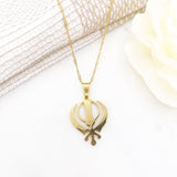 Gold Diamante Khanda Necklace, Pendant, Gift For Her, Baby Gift, New Baby, Birthday, Wedding Gift, Sikh, Aum, Diwali, Protection, Vaisakhi