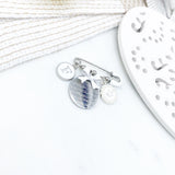 Personalised Mini Silver Ayatul Kursi Baby Clothing Pin - Initial, Crown, Unisex, Gender Neutral,