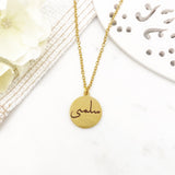Adult, Childrens, Personalised Arabic Name Gold Engraved Necklace, Birthday, Gift for Her, Mothers Day, Eid, New Mum, Baby, New Born
