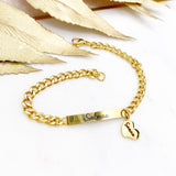 Adult & Childrens 18k Gold Plated Name Engraved Bracelet - Bangle - Wedding, Baby, New Mum, Birthday, Eid, Engagement, Mens, Womens, Kids