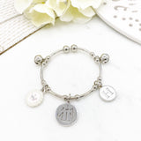 Childrens Personalised Silver Baby Allah Charm Bangle - Protection, Blessing, Nazar, Muslim, Islamic, Initial