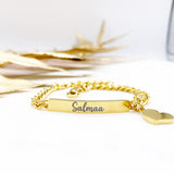 Adult & Childrens 18k Gold Plated Name Engraved Bracelet - Bangle - Wedding, Baby, New Mum, Birthday, Eid, Engagement, Mens, Womens, Kids