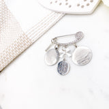 Silver Evil Eye Pink Ayatul Kursi, 4 Qul & Allah Mini Pin