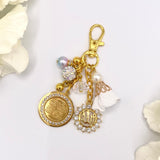 Exclusive Crystal Gold 4Qul & Allah Tassel Bag Charm - Muslim, Ayah, Islamic, Zipper Charm