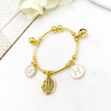 Childrens Personalised Gold Baby Allah Charm Bangle - Protection, Blessing, Nazar, Muslim, Islamic, Initial