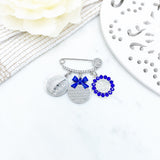 Silver Royal Blue Ayatul Kursi, 4 Qul & Allah Mini Pin - Crystals, Nazar, Protection, Blessing, Muslim, Islam, Baby Pin, Clothing Pin