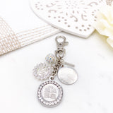 Exclusive Personalised Silver Crystal  Allah, 4Qul, Ayatul Kursi, Initial Bag Charm, Muslim, Islamic, Keyring, Keychain