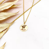 Gold Engraved Name Ek Onkar Necklace, Pendant, Gift For Her, Baby Gift, New Baby, Birthday, Wedding Gift, Hindu, Diwali, Ik Onkar Vaisakhi
