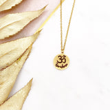 Gold Engraved Name Om Necklace, Pendant, Gift For Her, Baby Gift, New Baby, Birthday, Wedding Gift, Hindu, Diwali, Protection, Vaisakhi, Aum