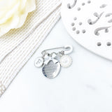 Personalised Mini Silver Ayatul Kursi Baby Clothing Pin - Initial, Crown, Unisex, Gender Neutral,